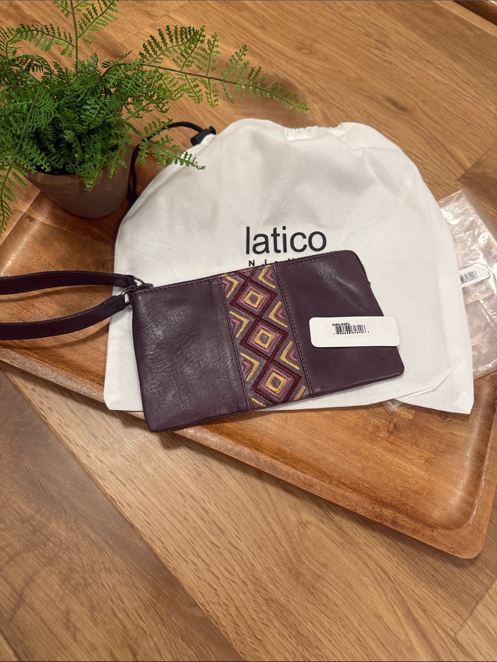 latico Diamond Leather Wristlet